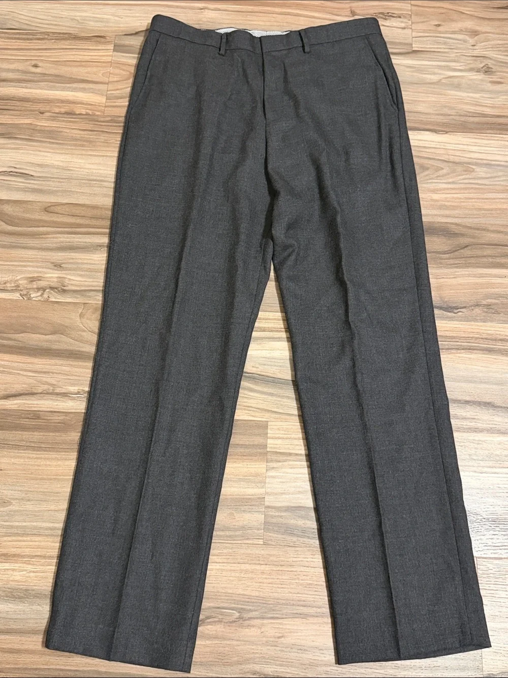 J Crew Pants Mens 36x34 Charcoal Gray Wool Regular Fit Dress Slacks Office Work